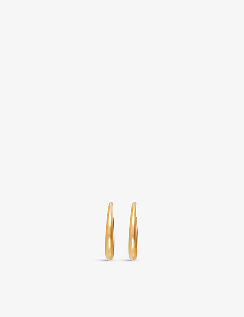 OTIUMBERG: Graduated recycled 14ct yellow gold-plated vermeil hoop earrings