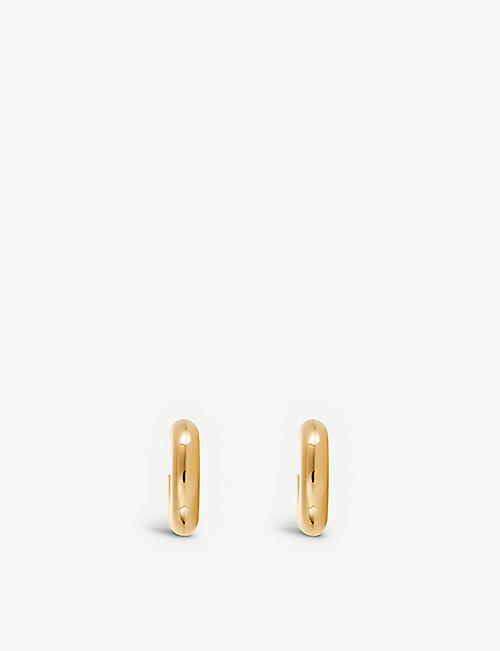 OTIUMBERG: Mini chunky recycled yellow gold-plated vermeil sterling-silver hoop earrings