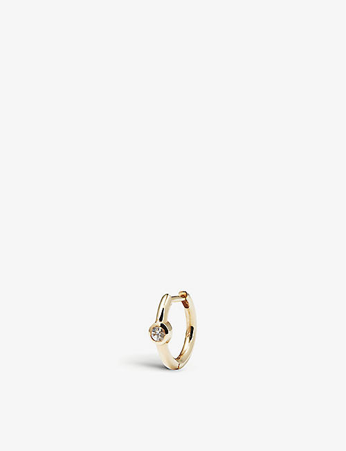 OTIUMBERG: Single sapphire gold huggie hoop earring