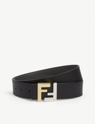 FENDI - FF logo reversible leather belt 