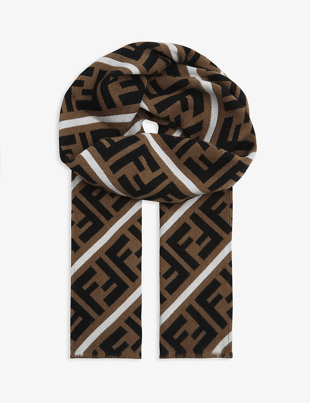 FENDI - Reversible wool and silk scarf ...