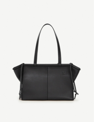 Loewe Cushion Leather Tote Bag In Black