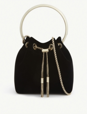 JIMMY CHOO Bon Bon velvet tophandle bag