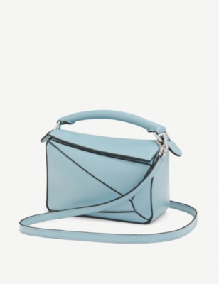 Loewe Puzzle Mini Leather Shoulder Bag In Icy Pink ModeSens