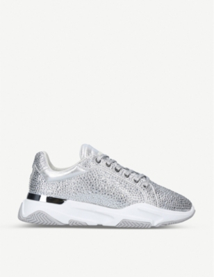 white diamante trainers