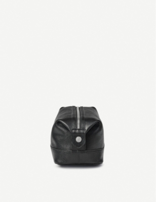 Shop Aspinal Of London Logo-embellished Zipped Leather Wash Bag