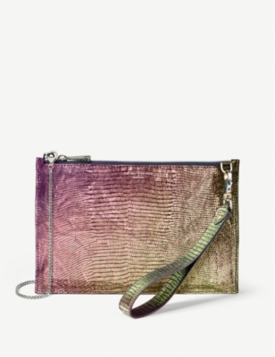 iridescent clutch bag