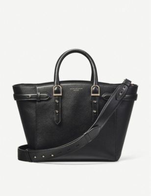 ASPINAL OF LONDON: Marylebone medium logo-embellished leather tote bag