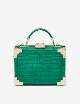 ASPINAL OF LONDON The Micro Trunk croc embossed leather bag Selfridges