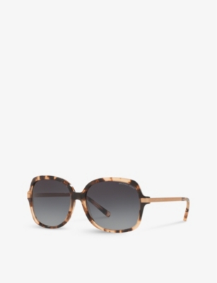Michael Kors Womens Pink Mk2024 Adrianna Ii Square-frame Acetate Sunglasses In Brown
