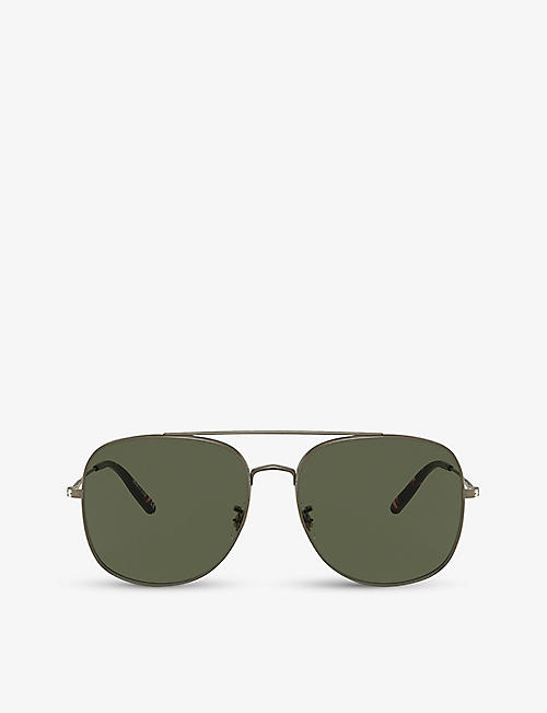 OLIVER PEOPLES: OV1272S 58 Taron square metal frame sunglasses