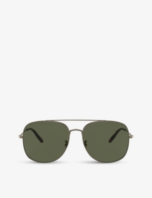Oliver Peoples Ov1272s 58 Taron Square Metal Frame Sunglasses In Gold