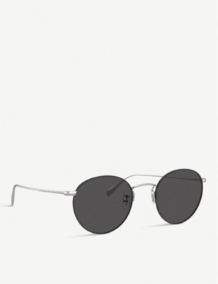 OLIVER PEOPLES WOMENS SILVER OV1186S COLERIDGE SUN METAL AND CRYSTAL ROUND SUNGLASSES 32578982