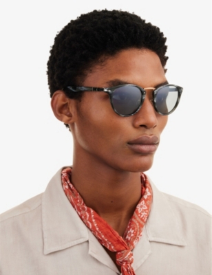 Persol Po3108s Typewriter Edition Round-frame Acetate Sunglasses In Black