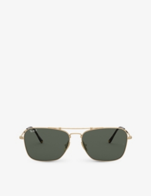 RAY-BAN: RB8136M Caravan square-frame polarised titanium sunglasses