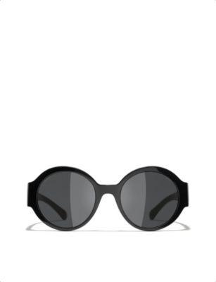 Chanel white round outlet sunglasses