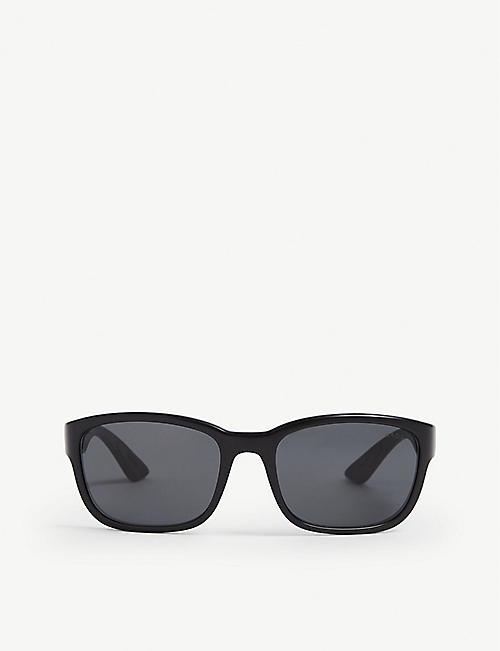 PRADA LINEA ROSSA: PS 05VS acetate rectangle-frame sunglasses