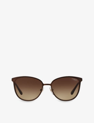 Vogue Womens Brown Vo4002s Pillow-frame Metal Sunglasses