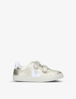 Veja Esplar Leather Trainers 6-9 Years In Gold