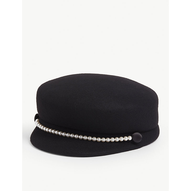 Eugenia Kim Sabrina Wool Baker Boy Hat In Black