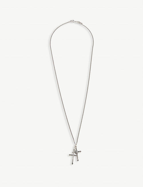 EMANUELE BICOCCHI: Double Cross sterling silver necklace