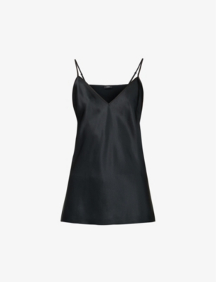 Silk Satin Clea Camisole in Black