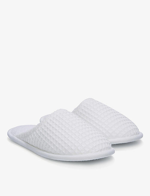 THE WHITE COMPANY: Waffle towelling cotton and modal-blend slippers