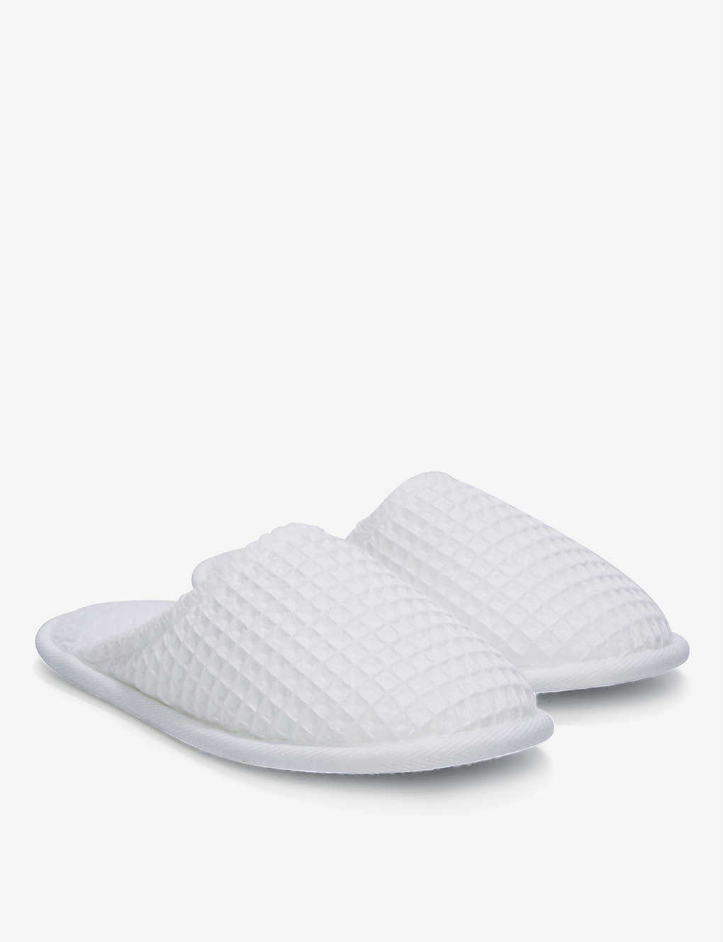 The White Company Waffle Towelling Cotton And Modal-blend Slippers In White