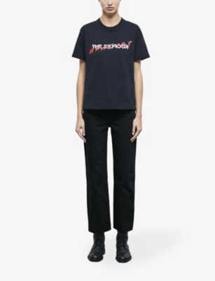 Shop The Kooples Logo-print Cotton-jersey T-shirt In Bla01 (black)