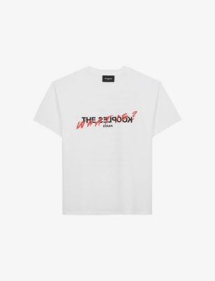 The Kooples Logo-print Cotton-jersey T-shirt In Whi01 (white)