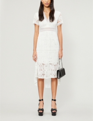 THE KOOPLES - V-neck stretch-lace midi dress | Selfridges.com