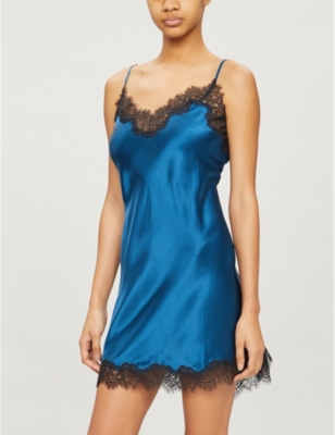 blue silk nightdress