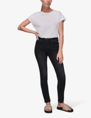 WHISTLES: Sculpted high-rise stretch-denim jeans