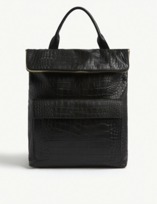 WHISTLES - Verity croc-embossed leather backpack | Selfridges.com