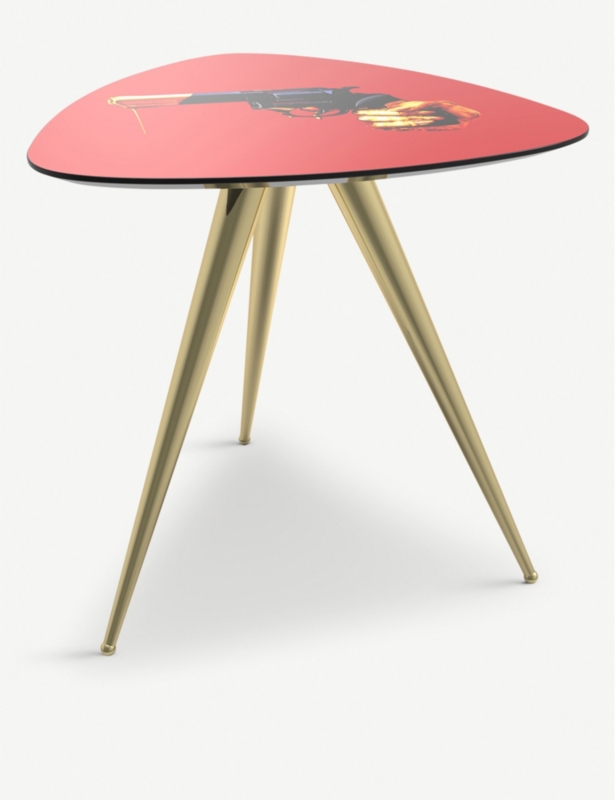 Revolver wooden side table 48cm