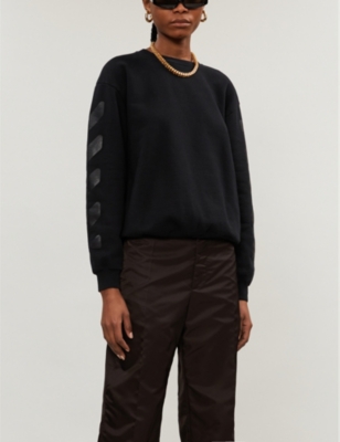 off white striped sweatshirt