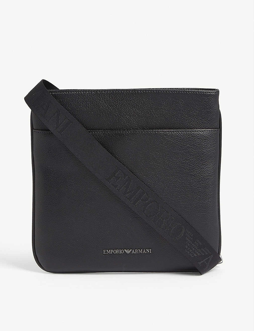 EMPORIO ARMANI - Grained leather messenger bag | Selfridges.com