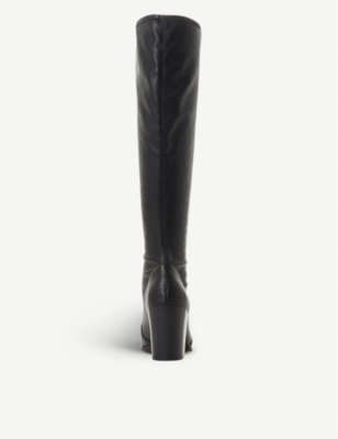 dune black leather knee high boots