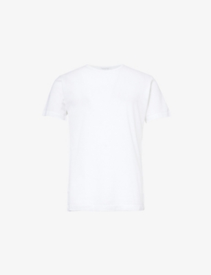 Sunspel Mens White Q14 Cellular Cotton T-shirt