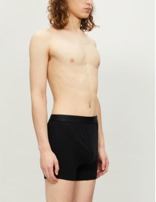 Sunspel Brushed Loopback Cotton-jersey Shorts In Black