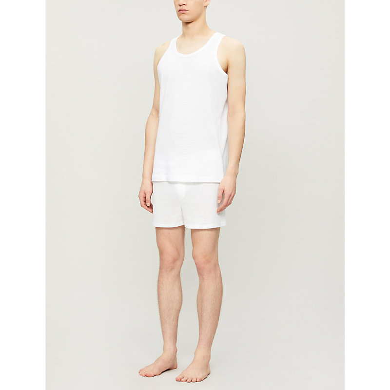 Shop Sunspel Q82 Superfine Cotton-jersey Vest In White