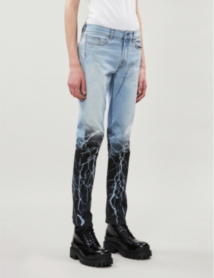 Mjb Marc Jacques Burton Crixus Printed Denim Jeans In Black