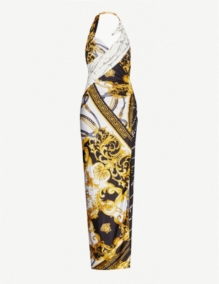 versace print maxi dress