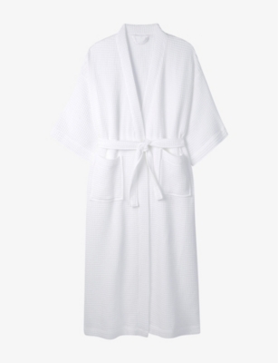 THE WHITE COMPANY - Waffle-texture long-length self-tie cotton robe ...