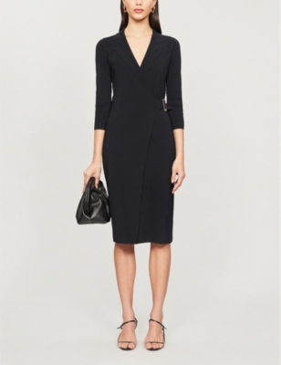 REISS - Brie stretch-jersey belted midi 