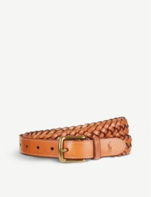 ralph lauren braided leather belt