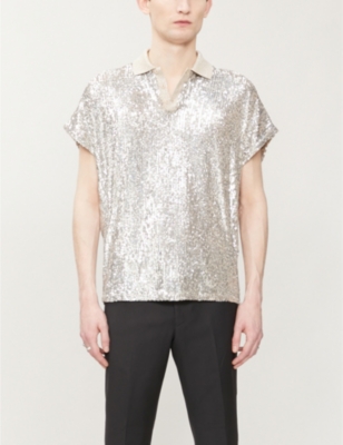 【超目玉枠】 - LAURENT SAINT Sequin-embellished shirt polo woven トップス