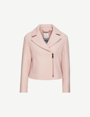 ted baker dusty pink leather jacket