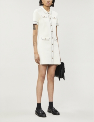 MAJE ROSIE COTTON-KNIT MINI DRESS