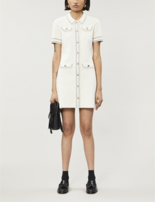 MAJE ROSIE COTTON-KNIT MINI DRESS